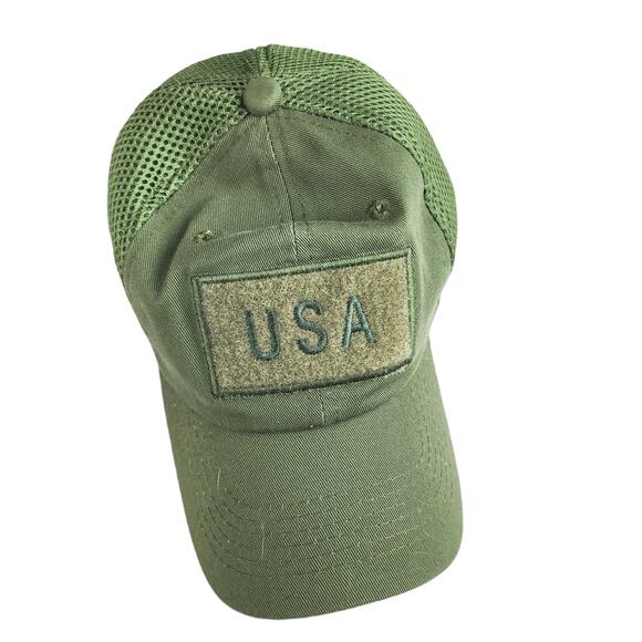 Pit Bull Camo Green Baseball Cap Trucker Hat USA Patch Green Mesh Adjustable - Picture 1 of 4